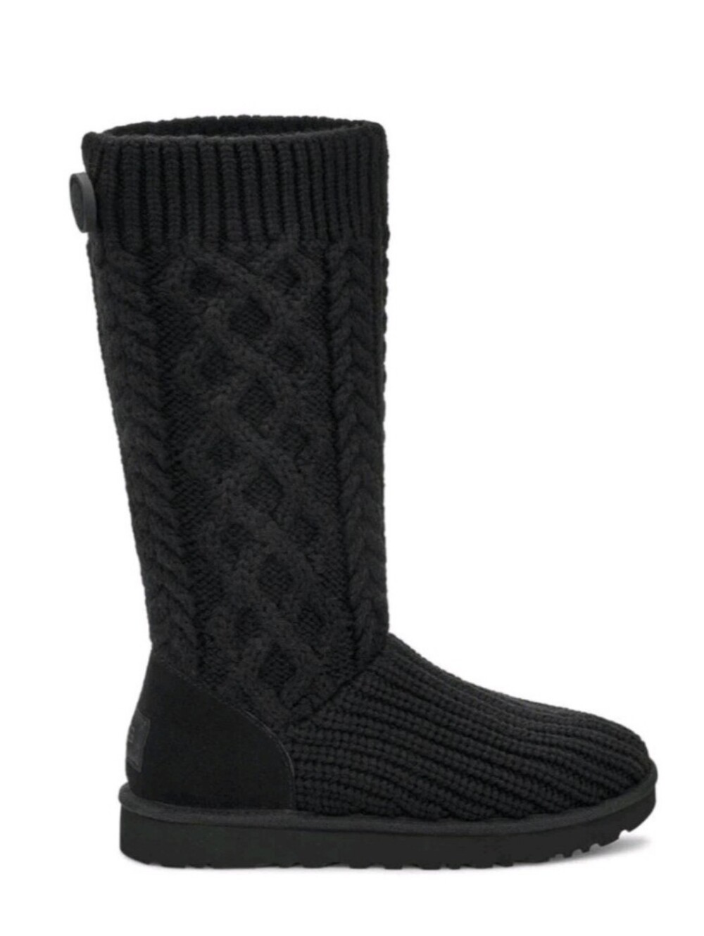UGG Black Classic Cardi Cable Knit Tall Boots 1143702T Size 9